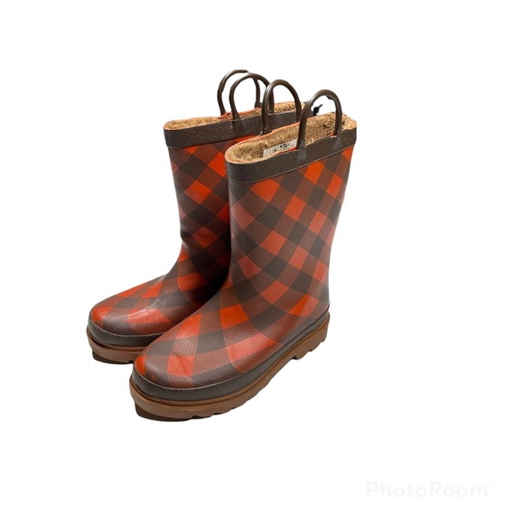 Western Chief Girls Camp Fire Plaid Rain Boots Size 13 - Picture 3 of 9